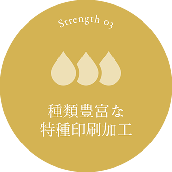 Strength 03 種類豊富な特殊印刷加工